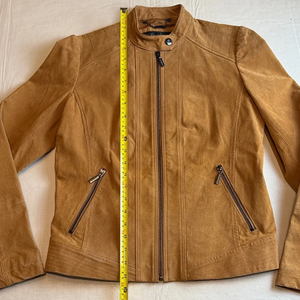 Bernardo Tan Suede Leather Jacket - Picture 13 of 16